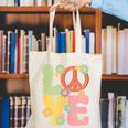 Peace Sign Love Groovy Vibes Costume Nostalgia 1980s Fashion Canvas Tote Bag