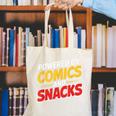 Powered By Comics And Snacks Comic Book Lover Canvas Tote Bag