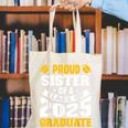 Proud Sister Of a Class Of 2025 Graduate Family Graduation Canvas Tote Bag
