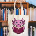 I Read Banned Books Axolotl Reading Canvas Tote Bag