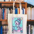 The Reader Retro Reading Skeleton Books Flowers Tarot Card Canvas Tote Bag The Reader Retro Reading Skeleton Books Flowers Tarot Card Canvas Tote Bag