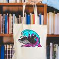 Retro 80s Shark Whale Diving Nostalgia Shark Party Canvas Tote Bag