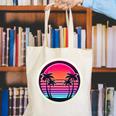 Retro 80s Synthwave Sunset & Palm Trees Retro Nostalgia 80s Canvas Tote Bag