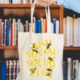 Retro Anti Social Club Bees Introvert Women Men Canvas Tote Bag