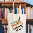 Retro Cassette Tape & Pencil Rewind Nostalgia Party 80s 90s Premium Canvas Tote Bag