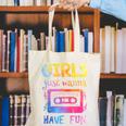 Retro Girls Just Wanna Have Fun Nostalgia 1980s 80's Premium Tri-Blend Canvas Tote Bag