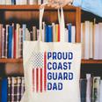 Retro Proud Coast Guard Dad Graduation Dad Usa Flag Outfit Canvas Tote Bag