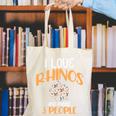 I Like Rhinos And Maybe 3 People Introvert Animal Canvas Tote Bag