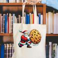 Santa Holding Cookie Xmas Baker Introvert Christmas Canvas Tote Bag Santa Holding Cookie Xmas Baker Introvert Christmas Canvas Tote Bag