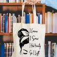 I Came I Saw I Had Anxiety So I Left Messy Bun Introvert Canvas Tote Bag