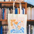 Senior 2026 Retro Groovy Flowers Graduation Canvas Tote Bag
