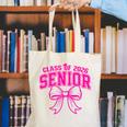 Senior Class Of 2026 Coquette Pink Bow Graduation 2026 Canvas Tote Bag