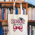 Senior Class Of 2027 Coquette Pink Bow Graduation 2027 Girls Canvas Tote Bag