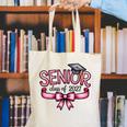 Senior Class Of 2027 Coquette Pink Bow Graduation 2027 Women Canvas Tote Bag