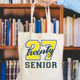 Senior Class Of 2027 Graduation Yellow And Blue On The Back Premium Tri-Blend Canvas Tote Bag