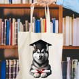 Siberian Husky Dog Graduation Cap Training School Graduate Men Women Kids Canvas Tote Bag