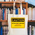A Simple Yellow Warning Sign For Introvert Canvas Tote Bag A Simple Yellow Warning Sign For Introvert Canvas Tote Bag