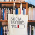 Social Battery 1 Percent Introvert Mood Minimalist Canvas Tote Bag Social Battery 1 Percent Introvert Mood Minimalist Canvas Tote Bag
