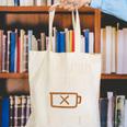 Social Battery Drain I'm So Over It Line Introverts Canvas Tote Bag