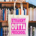 Straight Outta Preschool Class Graduation Pink Canvas Tote Bag