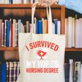 I Survived My Wife's Nursing Degree Rn Graduation Nurse Canvas Tote Bag