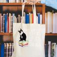 That's What I Do I Pet Cat I Read Books Tuxedo Cat Bookworm Canvas Tote Bag