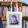 Trex Reading Book Dinosaur Canvas Tote Bag