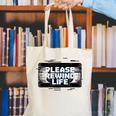 VHS Tape Rewind Glitch 90s Retro Nostalgia Please Rewind Canvas Tote Bag