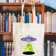I Wanna Go Home Introvert UFO UAP Flying Saucer Trippy Alien Raglan Baseball Tee Canvas Tote Bag