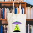 I Wanna Go Home Introvert UFO UAP Flying Saucer Trippy Alien Canvas Tote Bag