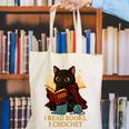 Wizard Cat Reading a Book While Crocheting Canvas Tote Bag