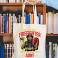 Woman Firefighter Aunt TiTi Auntie Black Graduation Canvas Tote Bag