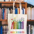 Women Floral Book Big Fan Of Human Rights Liberal Protest Canvas Tote Bag