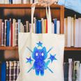 Yk2 Grunge Earthy Blue Cat With Stars Tomboy 90s Nostalgia Premium Tri-Blend Canvas Tote Bag