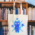 Yk2 Grunge Earthy Blue Cat With Stars Tomboy 90s Nostalgia Canvas Tote Bag