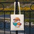 Adorable Book Lover Mallard Duck With Reading Glasses Cute Canvas Tote Bag