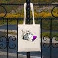 Asexual Book Lover LGBT Reading Pride Ace Flag Daisy Canvas Tote Bag