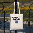 Ban All Books Satire Parody Meme Joke Ironic Sarcastic Weird Canvas Tote Bag