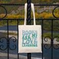 Books Are My Love Language Retro Book Quote Canvas Tote Bag