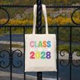 Class Of 2028 Colorful Graduation Canvas Tote Bag