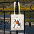 Cute Ghost Cat Reading Book Spooky Season Halloween Costume Canvas Tote Bag