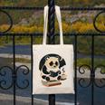Cute Panda Reading Book Under Moon Bookworm Coffee Lover Canvas Tote Bag