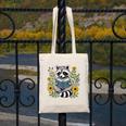 Cute Raccoon Reading Book Flowers Canvas Tote Bag