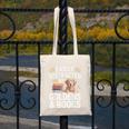 Easily Distracted By Goldens & Books Golden Retriever Dog Canvas Tote Bag