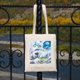 Frutiger Aero Aesthetic Tech Great Wave Of Kanagawa Fishes Canvas Tote Bag