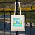 Frutiger Aero Y2k Aesthetic Palm Trees Cyber Beach World Canvas Tote Bag