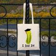 Graduation Cap Wearing Big Dill Pickle I Did It Graduate Fun Canvas Tote Bag