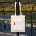 Introvert Socially Drained Battery Canvas Tote Bag