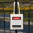 Introvert Warning Danger Do Not Pet Disturb Anti-Social Canvas Tote Bag