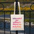 Introverted Willing To Discuss Red Platy Introvert Canvas Tote Bag Introverted Willing To Discuss Red Platy Introvert Canvas Tote Bag